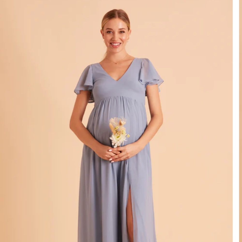 Birdy Grey Hannah Empire bridesmaid dress in Dusty Blue